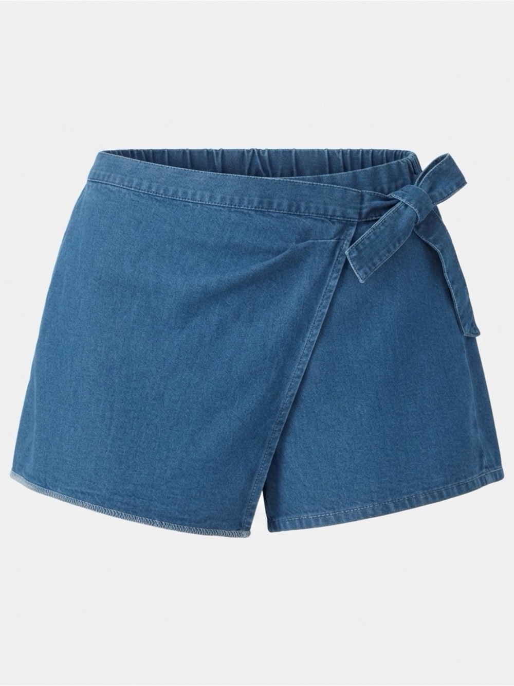 SHEIN Curve Blue Denim Wrap Skort Tie Waist Plus Size 0XL